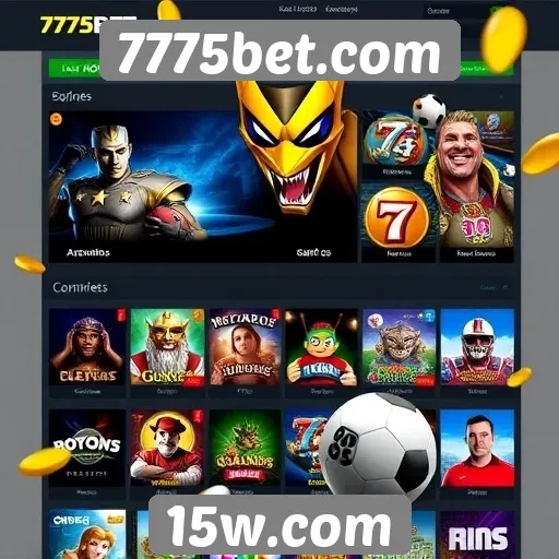 Variedade de jogos disponíveis em 7775bet.com
